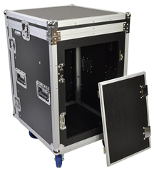 Cobra Rack Flight Case – 10U Sloping Top, 12U Bottom Space for Audio Gear